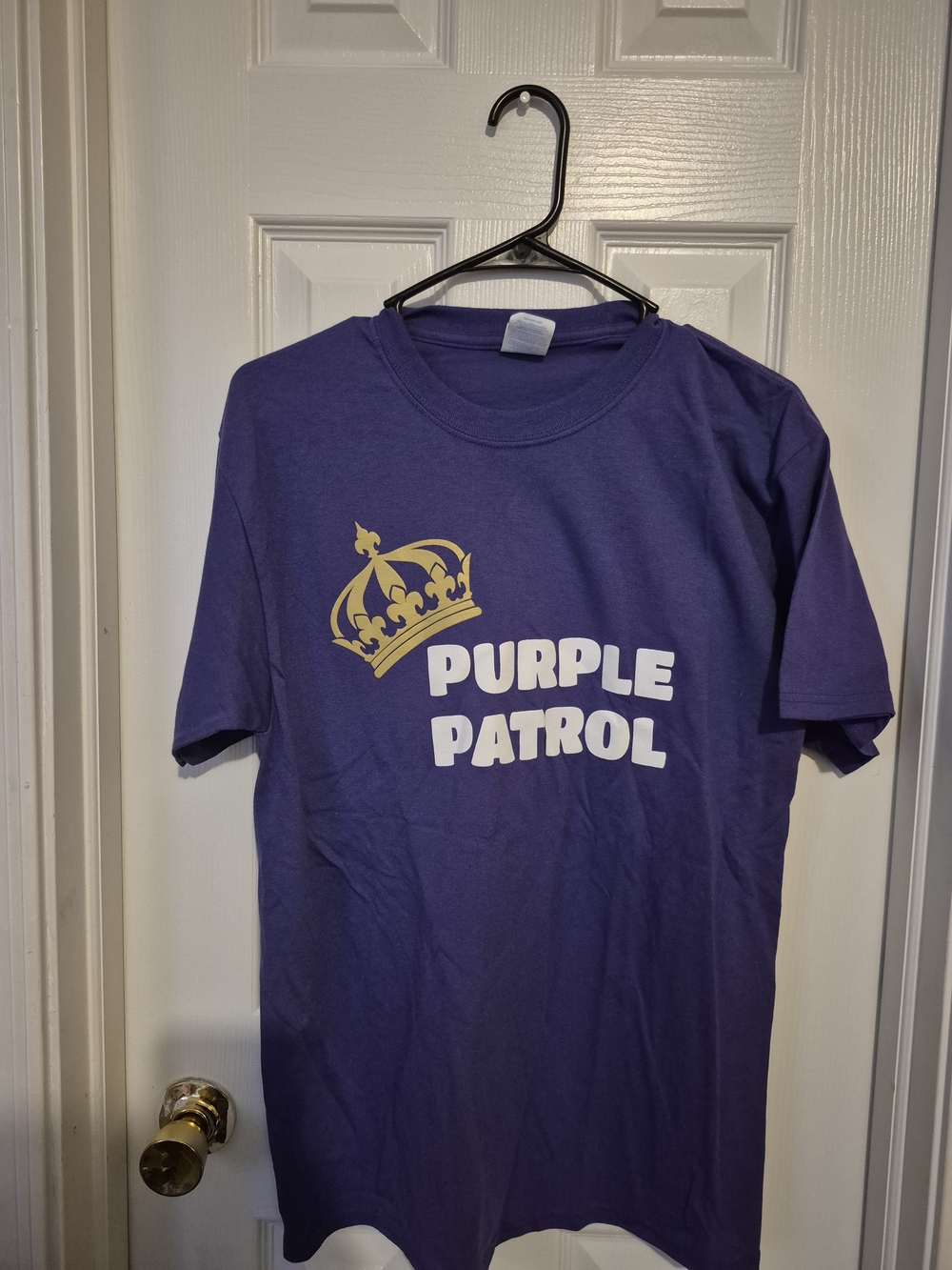 Port and Company Purple Graphic Tee with Gold Crown
